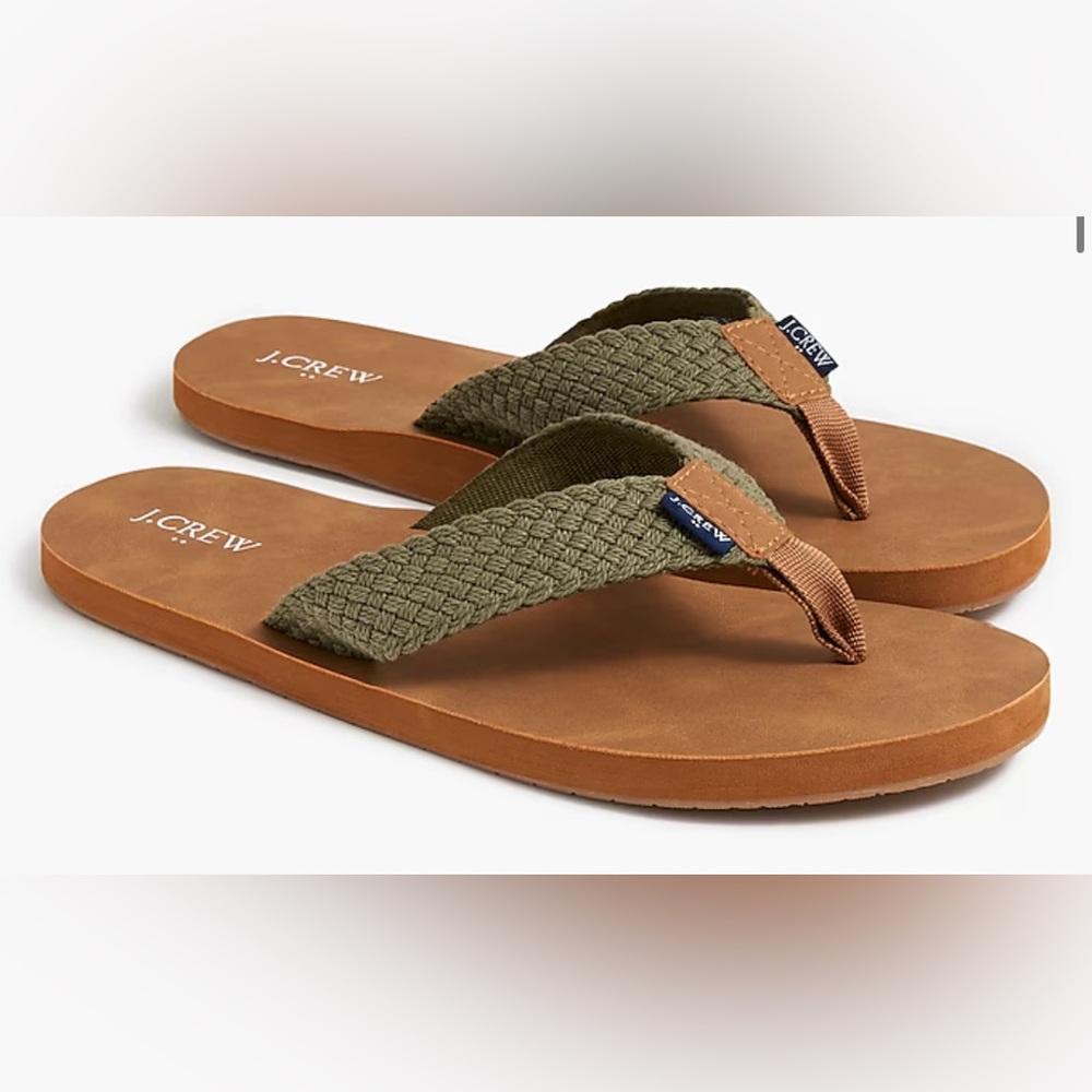 NWT J Crew Braided Strap Flip Flops